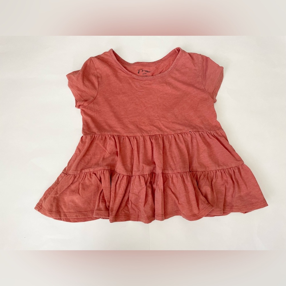 art class washed-orange Tiered Short Sleeve Peplum Tee